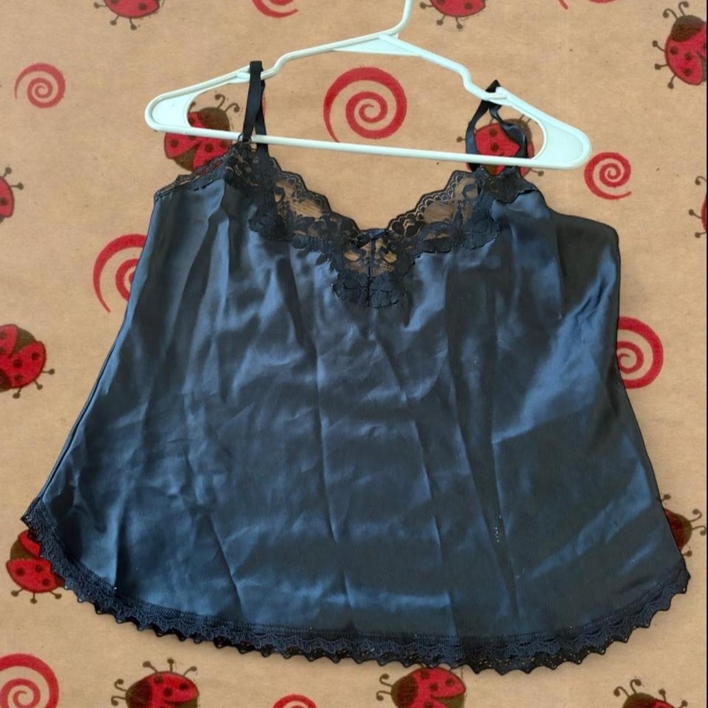 Black silk vintage top